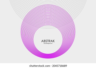 Fondo abstracto con estilo de línea circular de color arcoiris y 3D