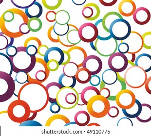 Abstract background with rainbow colored circles. Vector illustration