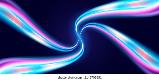 Abstract background with rainbow colored light waves. Vector illustration. Vector editable