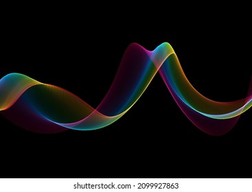 Abstract background with rainbow coloured flowing waves design