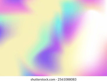 Abstract Background. Rainbow Cover. Neon Shapes. Blue Pop Gradient. Pearlescent Texture. Shiny Multicolor Invitation. Plastic Foil. Holographic Texture. Pink Abstract Background
