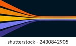 Abstract background of rainbow groovy Wavy Line design in 1970s Hippie Retro style. Vector pattern ready to use for cloth, textile, wrap and other.