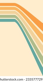 Abstract background of rainbow groovy Wavy Lines design in 1970s Hippie Retro style. Vector pattern ready to use for cloth, textile, wrap and other.
