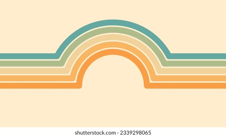Abstract background of rainbow groovy Wavy Lines design in 1970s Hippie Retro style. Vector pattern ready to use for cloth, textile, wrap and other.