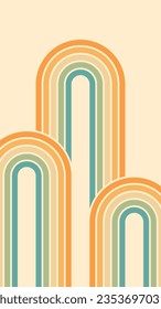 Abstract background of rainbow groovy Wavy Lines design in 1970s Hippie Retro style. Vector pattern ready to use for cloth, textile, wrap and other.