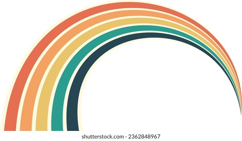 Abstract background of rainbow groovy Wavy Line design in 1970s Hippie Retro style. Vector pattern ready to use for cloth, textile, wrap and other.