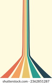 Abstract background of rainbow groovy Wavy Line design in 1970s Hippie Retro style. Vector pattern ready to use for cloth, textile, wrap and other.