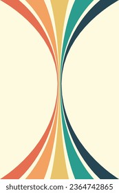 Abstract background of rainbow groovy Wavy Line design in 1970s Hippie Retro style. Vector pattern ready to use for cloth, textile, wrap and other.