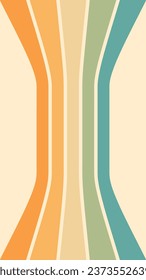 Abstract background of rainbow groovy Wavy Lines design in 1970s Hippie Retro style. Vector pattern ready to use for cloth, textile, wrap and other.