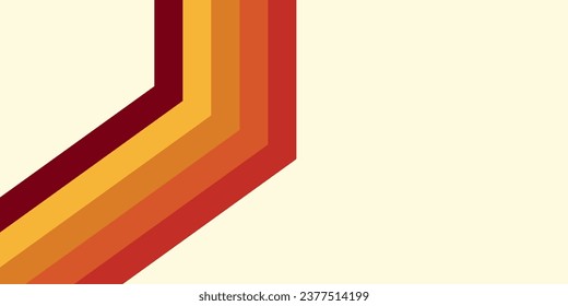 Antecedentes abstractos del diseño de la línea de onda arcoiris en estilo Hippie Retro de los años 70. Patrón vectorial listo para usar para tela, textil, envoltura y otros.