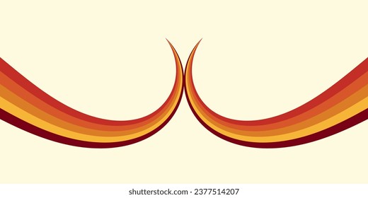 Abstract background of rainbow groovy Wavy Line design in 1970s Hippie Retro style. Vector pattern ready to use for cloth, textile, wrap and other.