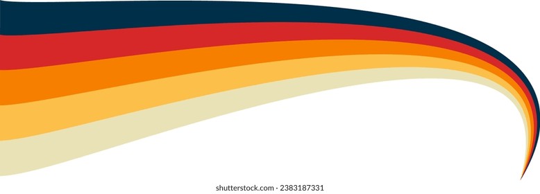 Abstract background of rainbow groovy Wavy Line design in 1970s Hippie Retro style. Vector pattern ready to use for cloth, textile, wrap and other.