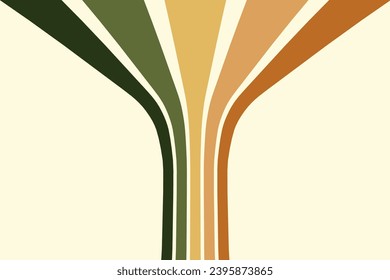 Abstract background of rainbow groovy Wavy Line design in 1970s Hippie Retro style. Vector pattern ready to use for cloth, textile, wrap and other.