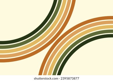 Abstract background of rainbow groovy Wavy Line design in 1970s Hippie Retro style. Vector pattern ready to use for cloth, textile, wrap and other.
