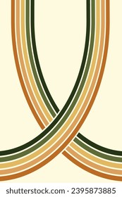 Abstract background of rainbow groovy Wavy Line design in 1970s Hippie Retro style. Vector pattern ready to use for cloth, textile, wrap and other.