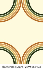 Abstract background of rainbow groovy Wavy Line design in 1970s Hippie Retro style. Vector pattern ready to use for cloth, textile, wrap and other.