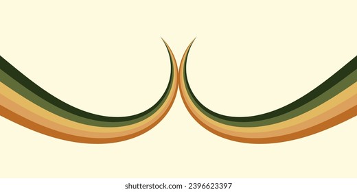 Abstract background of rainbow groovy Wavy Line design in 1970s Hippie Retro style. Vector pattern ready to use for cloth, textile, wrap and other.
