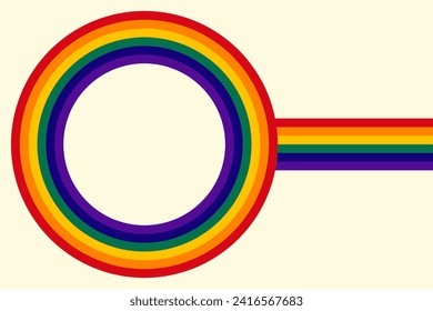 Abstract background of rainbow groovy Wavy Line design in retro 1970s hippie style. Abstract rainbow wave line background design in retro style. Rainbow. Samples of pride. Vector illustration.