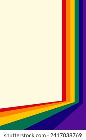 Abstract background of rainbow groovy Wavy Line design in retro 1970s hippie style. Abstract rainbow wave line background design in retro style. Rainbow. Samples of pride. Vector illustration.