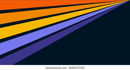 Fondo abstracto del arco iris groovy diseño de línea ondulada en 1970 estilo Hippie Retro. Patrón vectorial listo para usar para tela, textil, envoltura y otros.