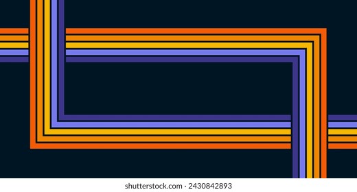 Abstract background of rainbow groovy Wavy Line design in 1970s Hippie Retro style. Vector pattern ready to use for cloth, textile, wrap and other.
