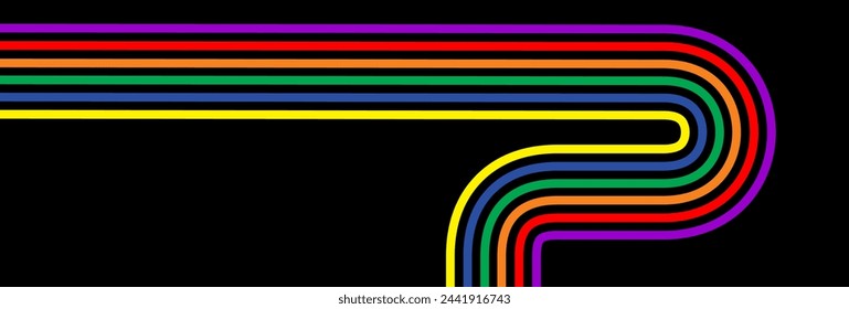 Abstract background of rainbow groovy Wavy Lines design in 1970s Hippie Retro style. Vector pattern ready to use for cloth, textile, wrap and other.