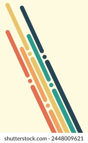 Abstract background of rainbow groovy Wavy Line design in 1970s Hippie Retro style. Vector pattern ready to use for cloth, textile, wrap and other.