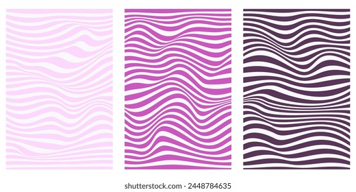 Abstract background of rainbow groovy Wavy Line design in 1970s Hippie Retro style. Vector pattern ready to use for cloth, textile, wrap and other.