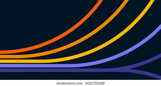 Abstract background of rainbow groovy Wavy Line design in 1970s Hippie Retro style. Vector pattern ready to use for cloth, textile, wrap and other.