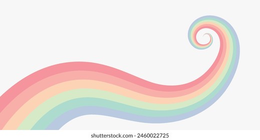 Abstract background of rainbow groovy Wavy Lines design in 1970s Retro Hippie style