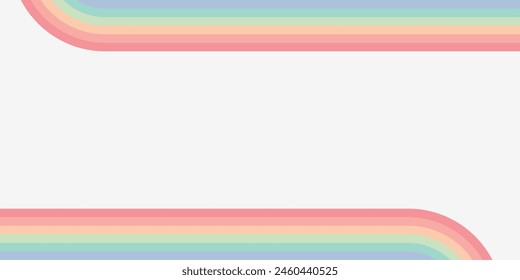 Abstract background of rainbow groovy Wavy Lines design in 1970s Retro Hippie style