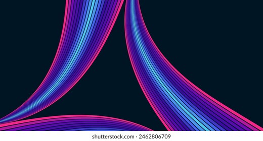 Fondo Abstractas de arco iris groovy diseño de línea ondulada en 1970 estilo Hippie Retro. Patrón de Vector listo para usar para tela, textil, envoltura y otros.