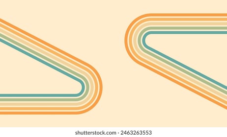 Fondo Abstractas del diseño arcoiris groovy Wavy Lines en estilo Hippie Retro de los años 70. Patrón de Vector listo para usar para tela, textil, envoltura y otros.
