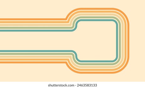 Abstract background of rainbow groovy Wavy Lines design in 1970s Hippie Retro style. Vector pattern ready to use for cloth, textile, wrap and other.