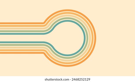 Abstract background of rainbow groovy Wavy Lines design in 1970s Hippie Retro style. Vector pattern ready to use for cloth, textile, wrap and other.