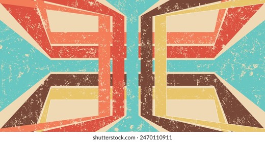 Fondo Abstractas de arco iris groovy diseño de línea ondulada en 1970 estilo Hippie Retro. Patrón de Vector listo para usar para tela, textil, envoltura y otros.