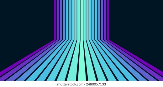 Abstract background of rainbow groovy Wavy Line design in 1970s Hippie Retro style. Vector pattern ready to use for cloth, textile, wrap and other.