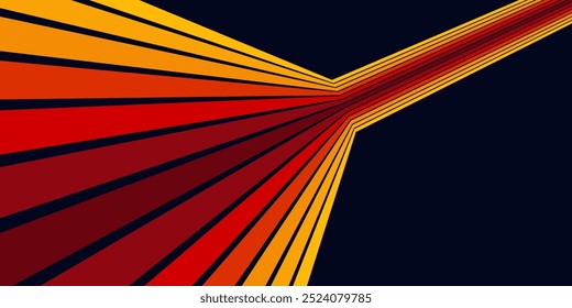 Abstract background of rainbow groovy Wavy Line design in 1970s Hippie Retro style. Vector pattern ready to use for cloth, textile, wrap and other.