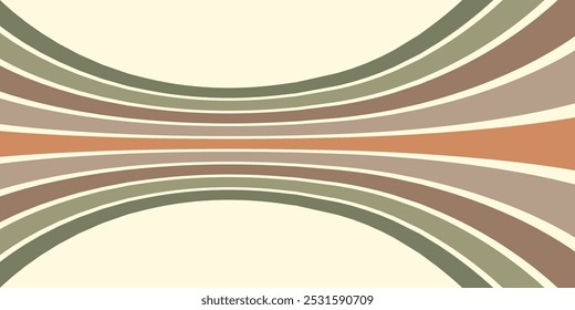 Fundo abstrato do arco-íris groovy Wavy Line design em 1970 estilo Hippie Retro. Padrão de vetor pronto para usar para tecido, tecido, envoltório e outros.