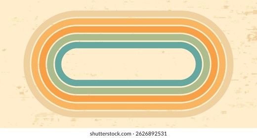 Fundo abstrato do arco-íris groovy Wavy Lines design em 1970 estilo Hippie Retro. Padrão de vetor pronto para usar para tecido, tecido, envoltório e outros.