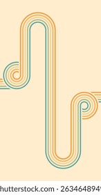 Abstract background of rainbow groovy Wavy Lines design in 1970s Hippie Retro style. Vector pattern ready to use for cloth, textile, wrap and other.