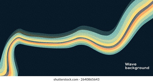 Abstract background of rainbow groovy Wavy Line design in 1970s Hippie Retro style. eps 10
