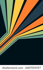 Abstract background of rainbow groovy Wavy Line design in 1970s Hippie Retro style. Vector pattern ready to use for cloth, textile, wrap and other.