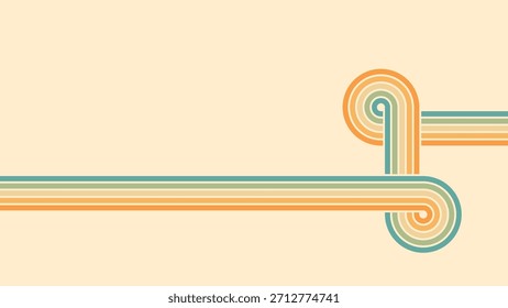 Abstrakter Hintergrund des Regenbogen groovy Wavy Lines Design in 1970er Hippie Retro Stil. Vektormuster, gebrauchsfertig für Gewebe, Textilien, Wrap und andere.