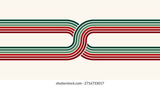 Fundo abstrato do arco-íris groovy Wavy Line design em 1970 estilo Hippie Retro. Padrão de vetor pronto para usar para tecido, tecido, envoltório e outros.