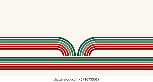 Fundo abstrato do arco-íris groovy Wavy Line design em 1970 estilo Hippie Retro. Padrão de vetor pronto para usar para tecido, tecido, envoltório e outros.