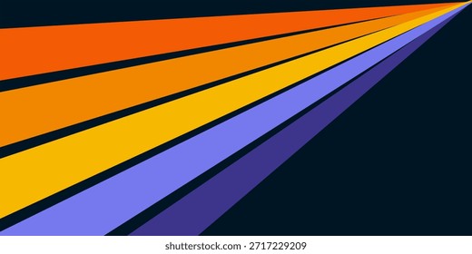 Fundo abstrato do arco-íris groovy Wavy Line design em 1970 estilo Hippie Retro. Padrão de vetor pronto para usar para tecido, tecido, envoltório e outros.