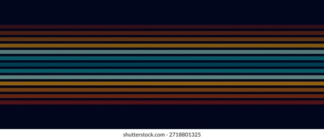 Fundo abstrato do arco-íris groovy Wavy Line design em 1970 estilo Hippie Retro. Padrão de vetor pronto para usar para tecido, tecido, envoltório e outros.