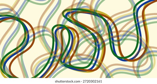 Fundo abstrato do arco-íris groovy Wavy Line design em 1970 estilo Hippie Retro. Padrão de vetor pronto para usar para tecido, tecido, envoltório e outros.

