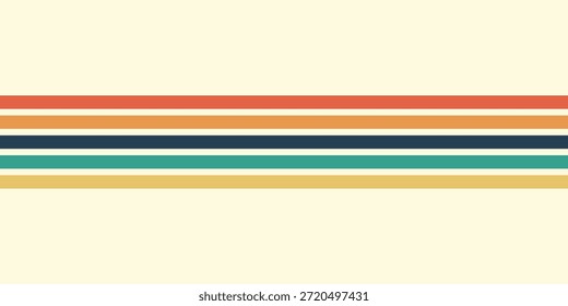 Fundo abstrato do arco-íris groovy Wavy Line design em 1970 estilo Hippie Retro. Padrão de vetor pronto para usar para pano, têxtil, ilustrasion moderno.

